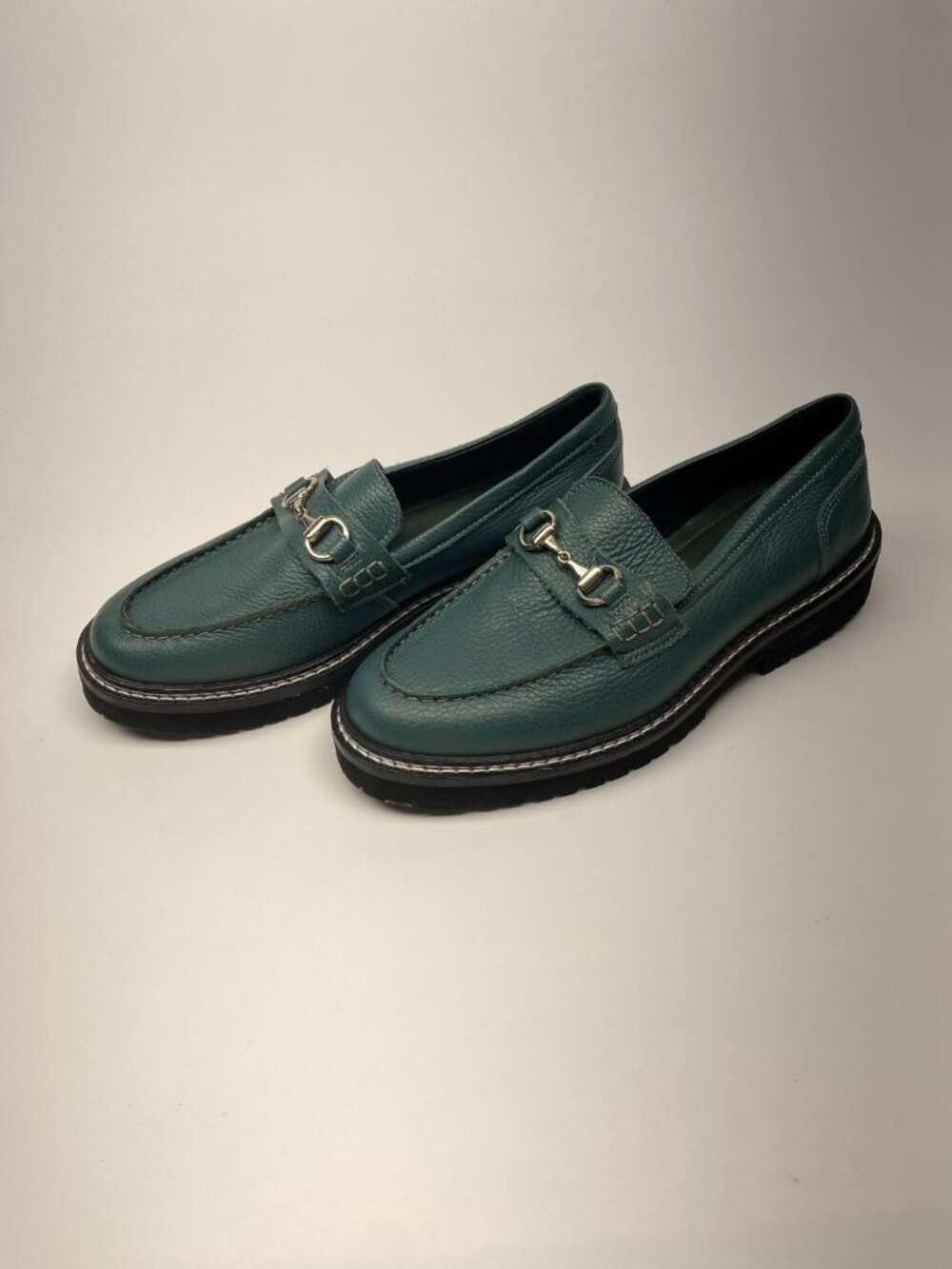 VINNY'S  Men's Le Club Snaffle Bit Loafer Basil Green Leather Loafer sz 8 EU 41